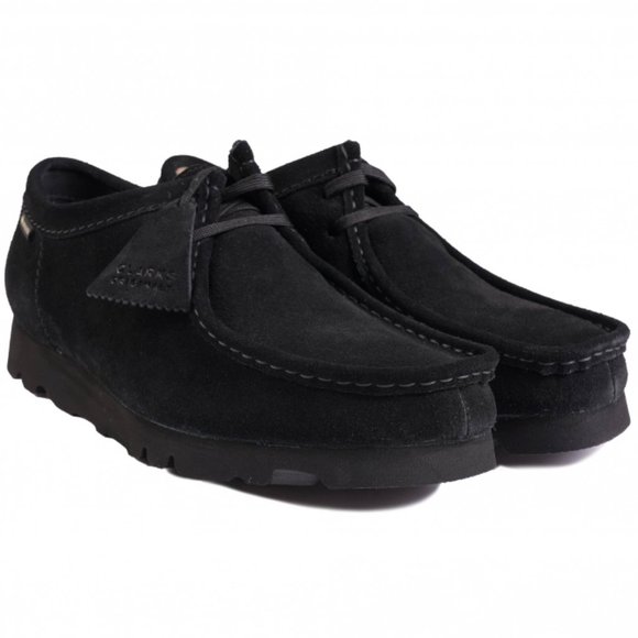 clarks wallabee.gtx black suede